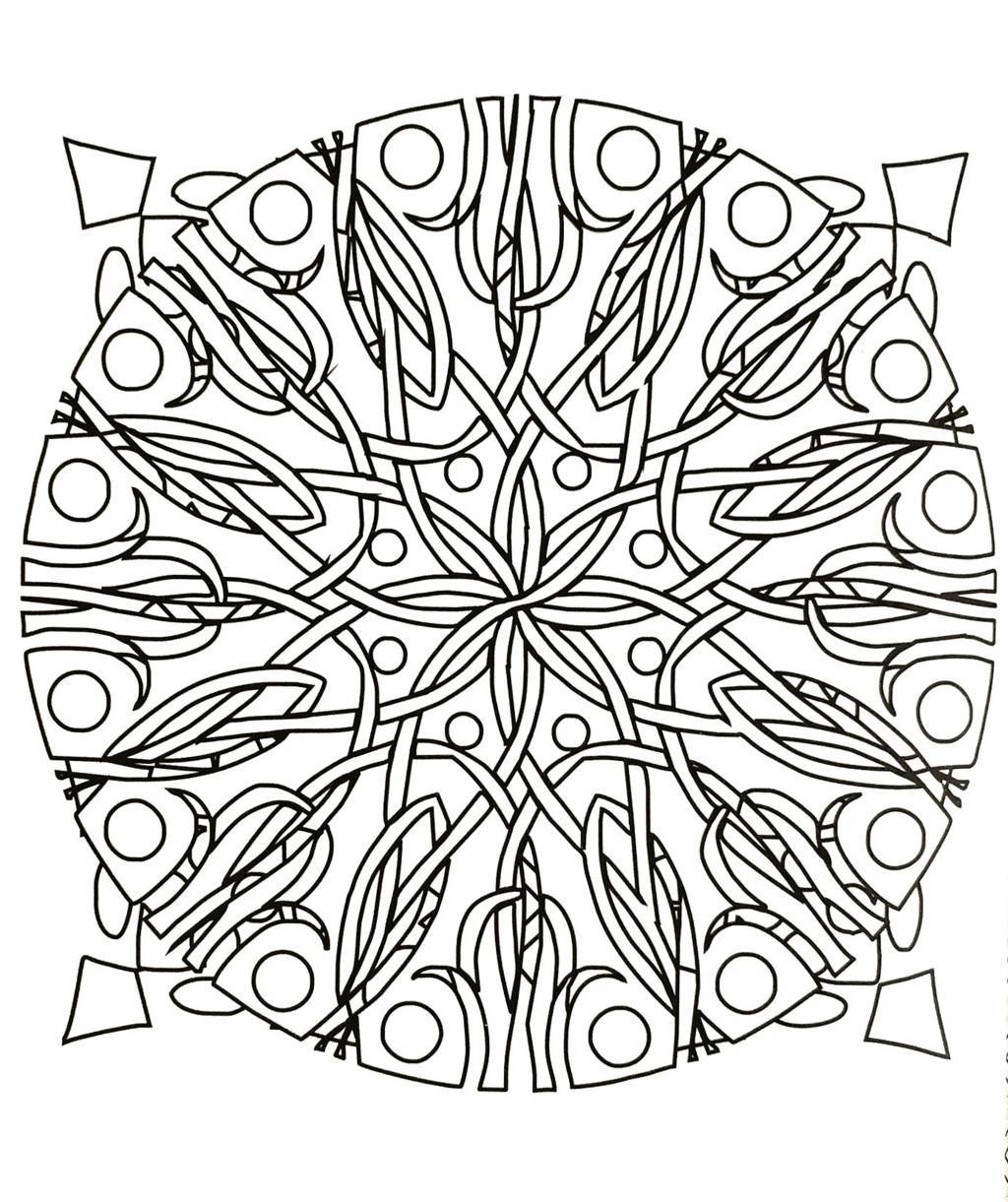 Coloriage Mandala fleuri aux formes concentriques - Mandala à imprimer